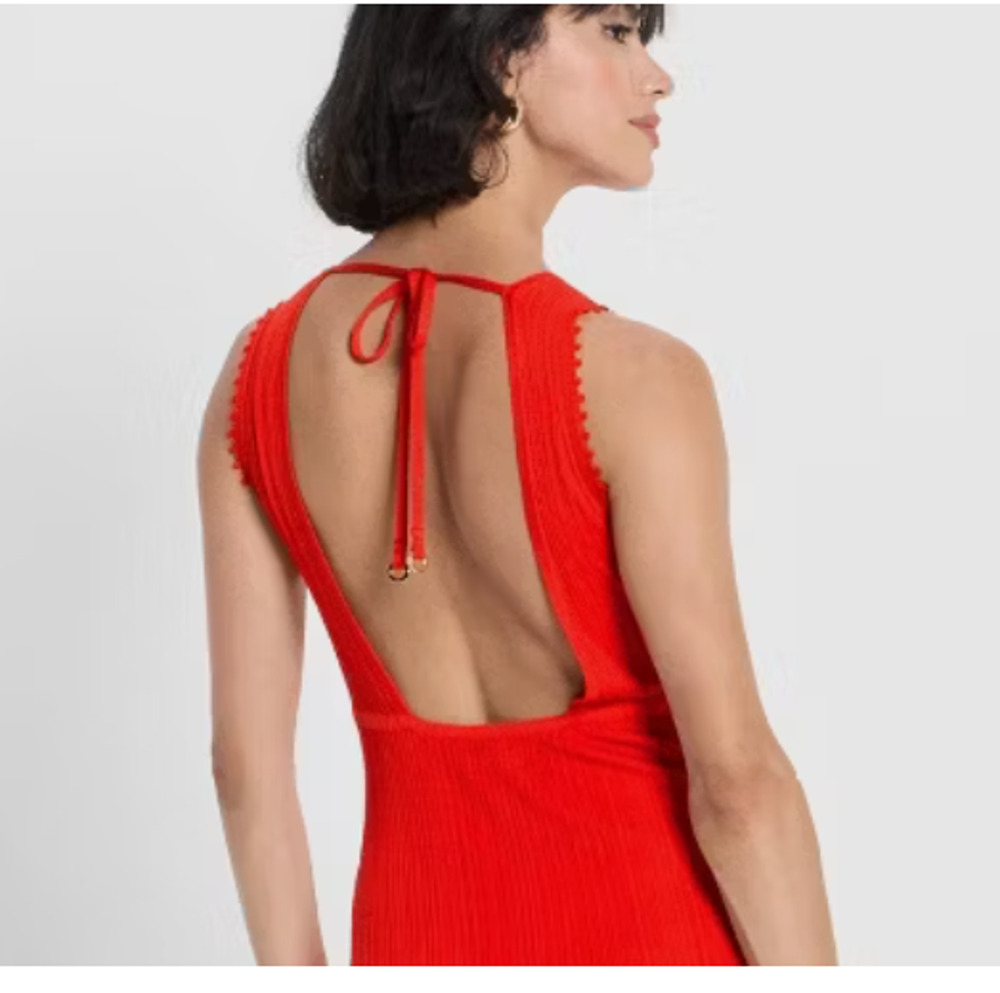 Open Back Maxi Sweater Red Dress Sz Small NWT - Future Collective